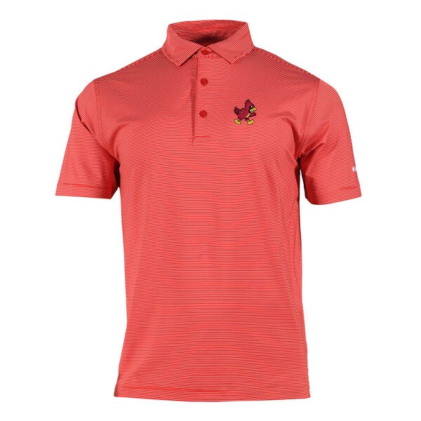 Columbia Walking Cy Cardinal Striped Polo front vendor image